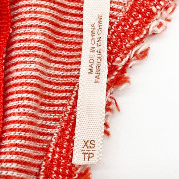 Free People Womens XS Racerback Striped Tank Top Back Zip Dark Coral Orange - Picture 8 of 9